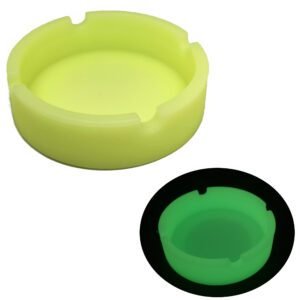 Glow-in-the-Dark Silicone Ashtray - Green, Anti-Slip & Durable