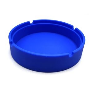Medium Blue Silicone Ashtray - Anti-Slip & Durable Tabletop Tray