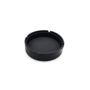 Medium Black Silicone Ashtray - Anti-Slip & Durable Tabletop Tray