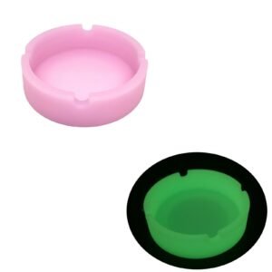 Glow-in-the-Dark Silicone Ashtray - Pink, Anti-Slip & Durable