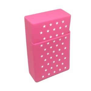 White Stars Pink Cigarette Case - King Size, Durable & Protective