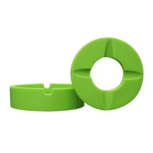 Green Silicone Ashtray with Lid - Anti-Slip Tobacco Tray & Holder