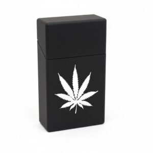 Black Leaf Silicone Cigarette Case - King Size, Durable & Protective