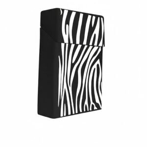 Zebra Black Silicone Cigarette Case - King Size, Durable & Protective