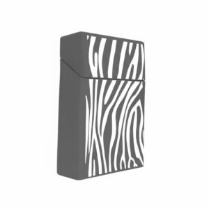 Zebra Grey Silicone Cigarette Case - King Size, Durable & Protective