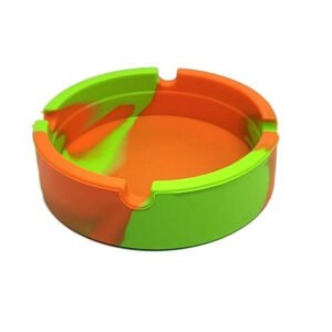 Silicone Cigarette Ashtray - Orange & Green Anti-Slip & Durable